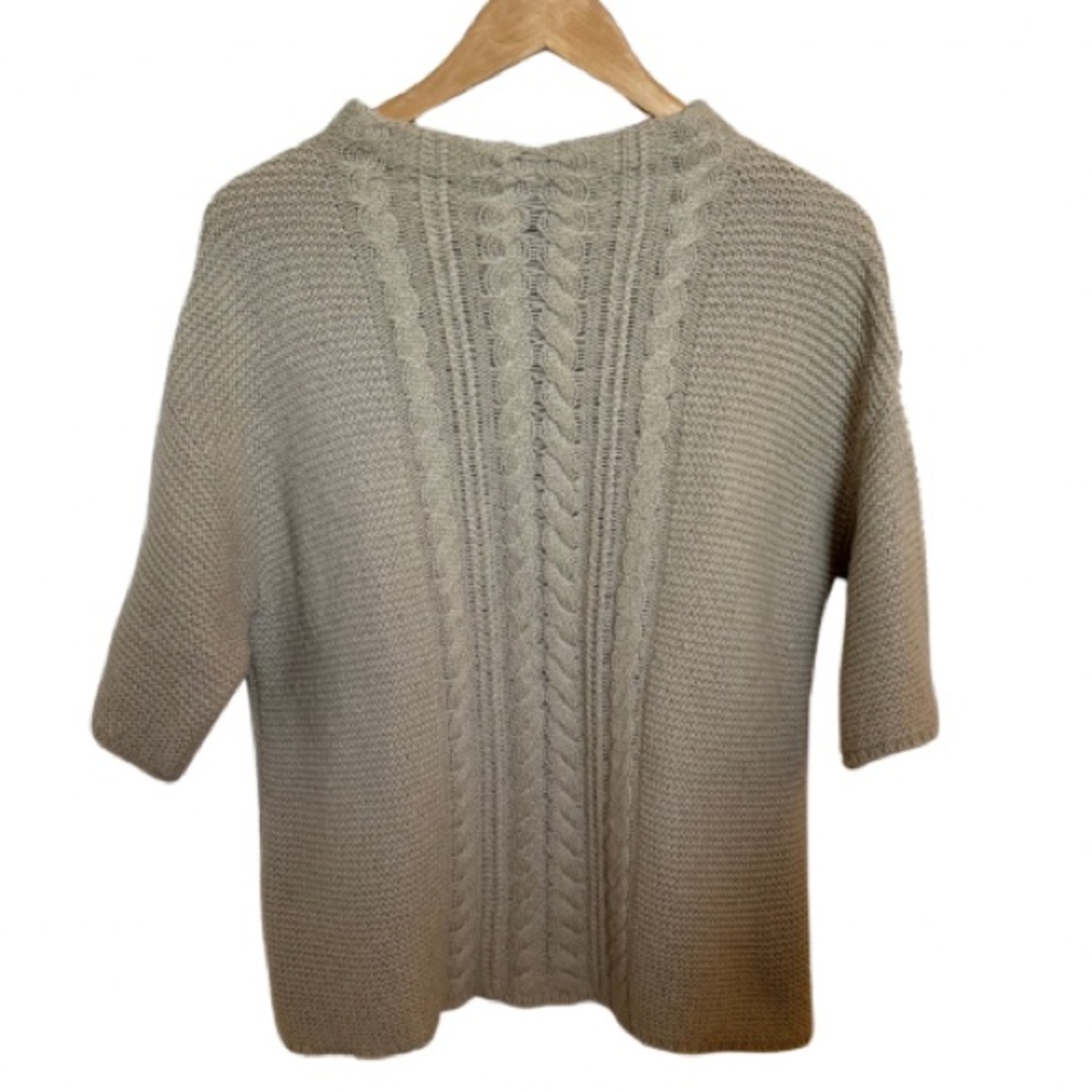 Ann Taylor Tan Mockneck Short Sleeve Sweater Size S